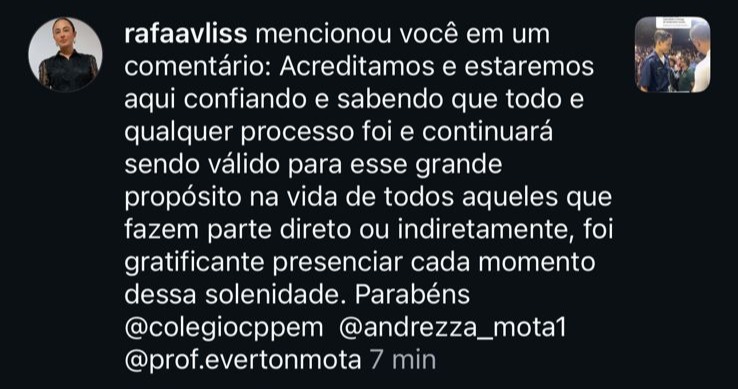 Depoimento de família do Colégio CPPEM