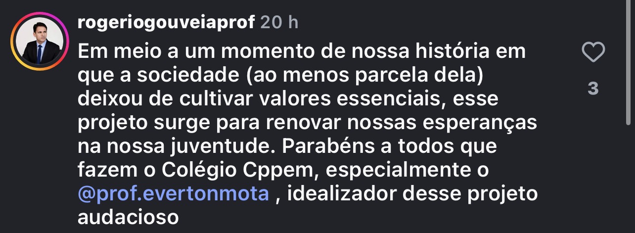 Depoimento de família do Colégio CPPEM